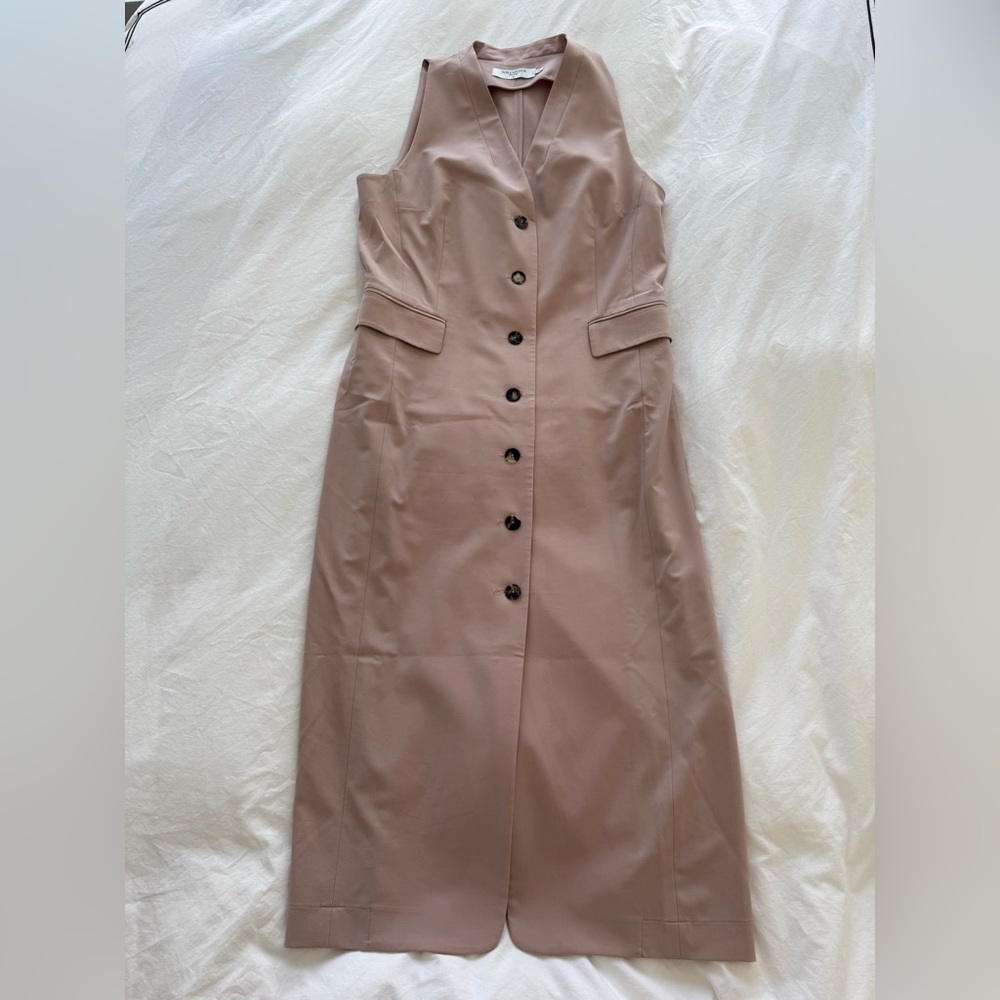 MM.LaFleur Sleeveless Button-Front Midi Dress in Mauve